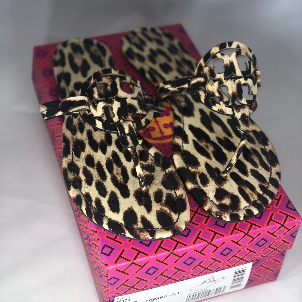 Patent Leopard TORY BURCH Miller Sandals Sz. 11